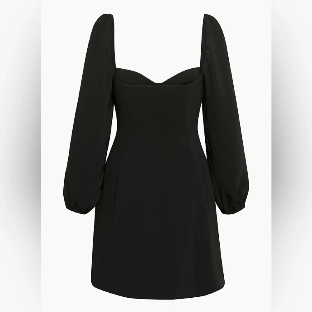 Wilfred Women’s Juliet Corset Novella Black Mini Dress Long Sleeve Ruching 14 - Picture 7 of 17